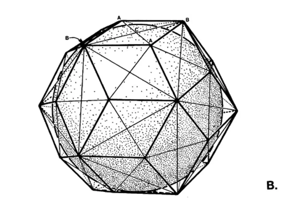 quanta module drawing buckminster fuller polyhedron symmetry group icosahedral rhombic triacontahedron synergetics symmetrty group icosahedral