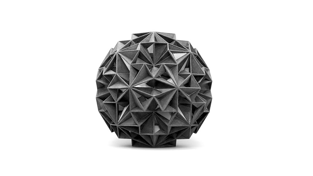 SuperCube Spheres is a 3D printed resin modular structure.